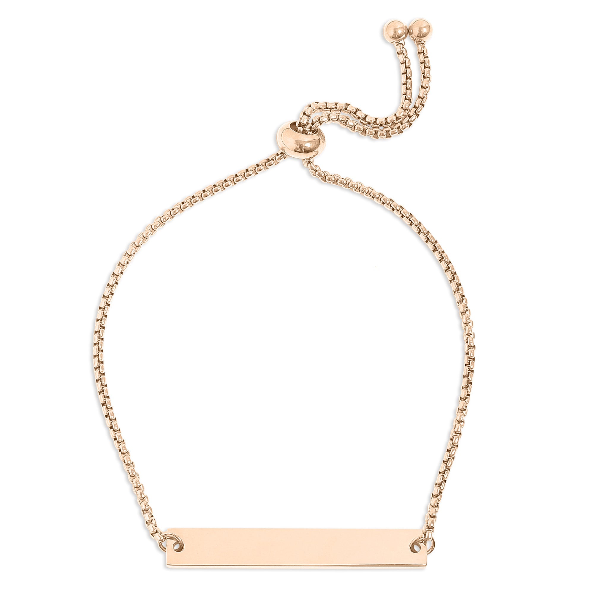 18K Gold PVD Stainless Steel Flat Adjustable Blank Bar Bracelet