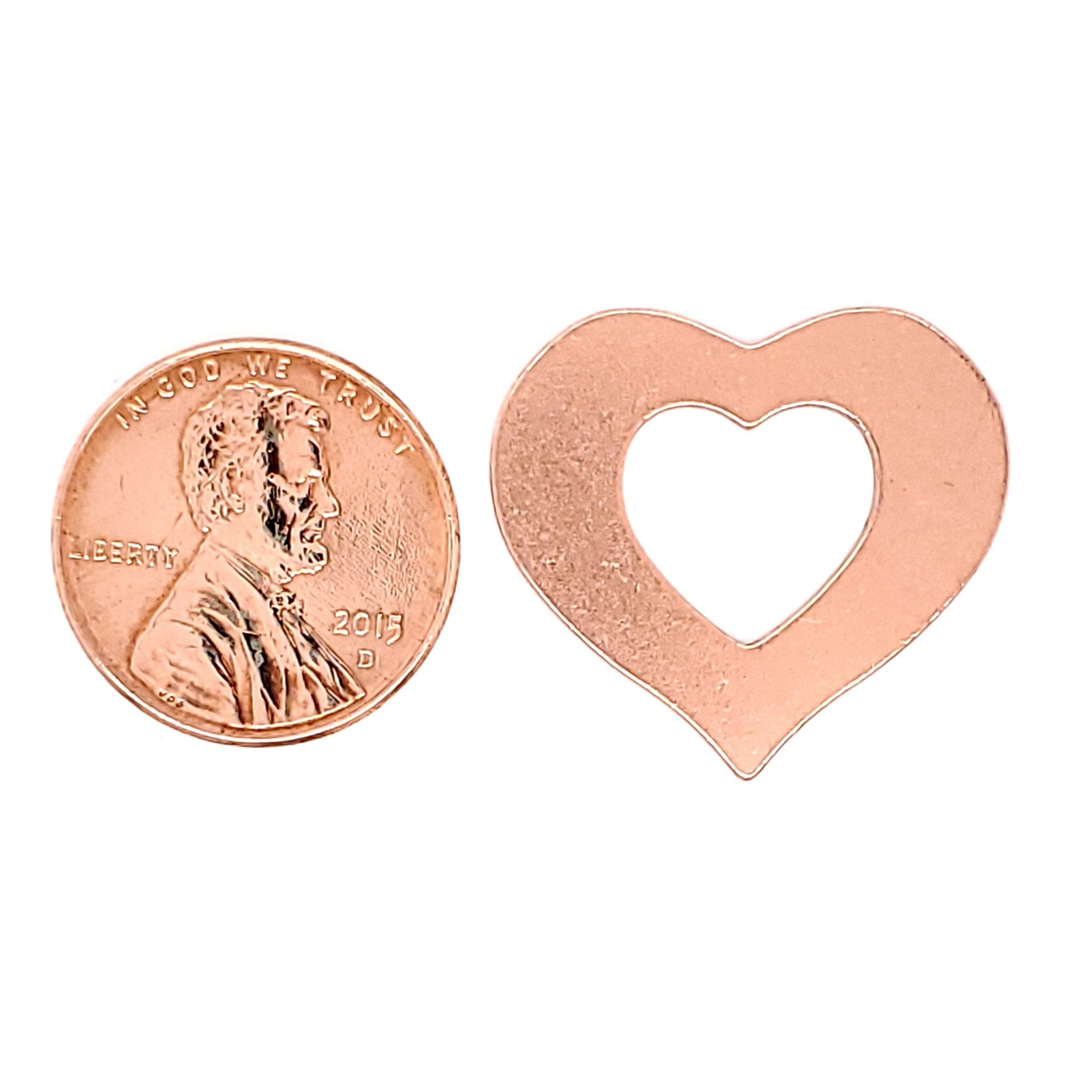 Copper Blank Heart Outline Pendant