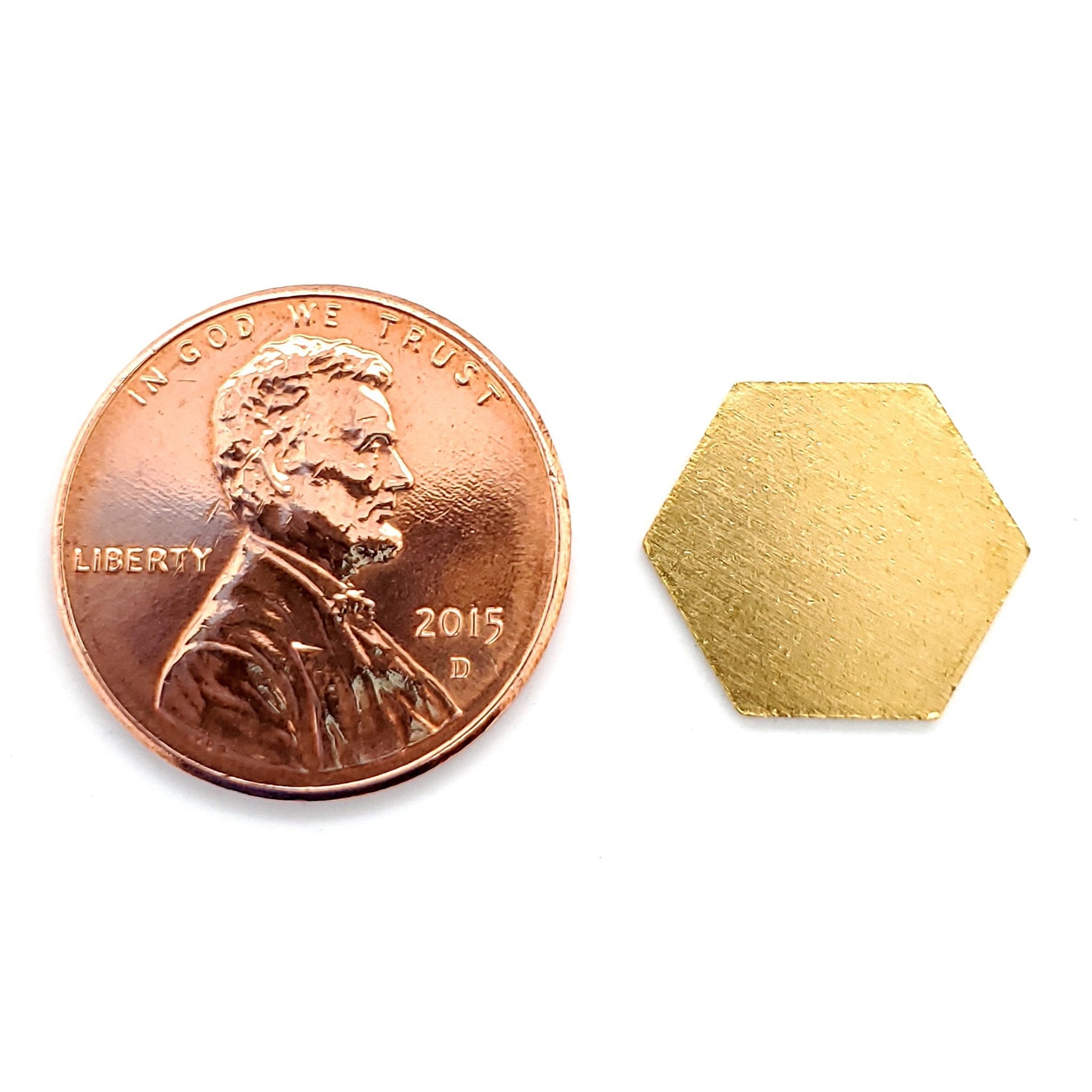 Brass Blank Hexagon Pendant