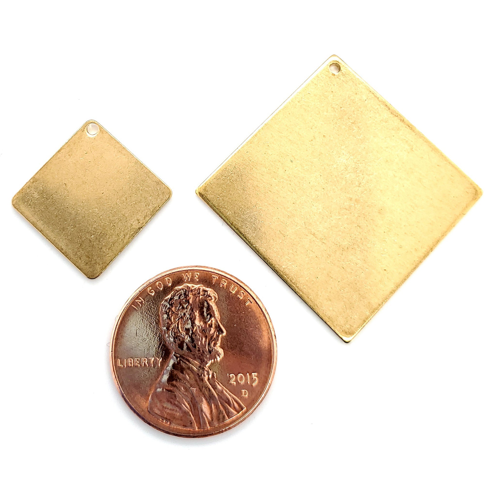 Brass Blank Diamond With Hole Pendant