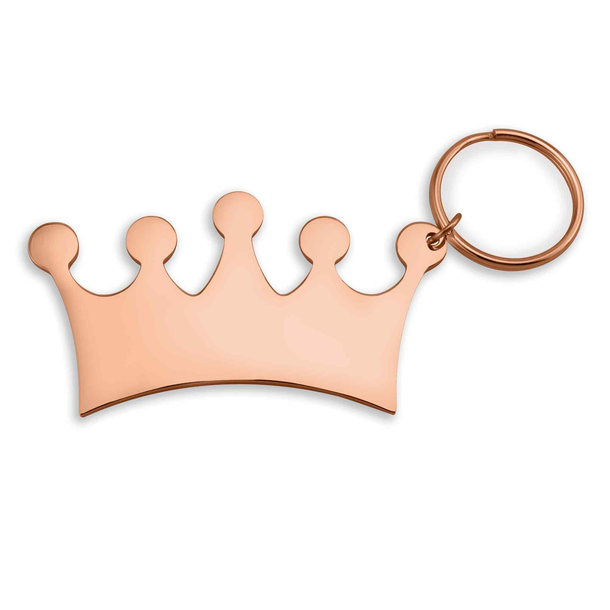 Stainless Steel Engravable Crown Keychain