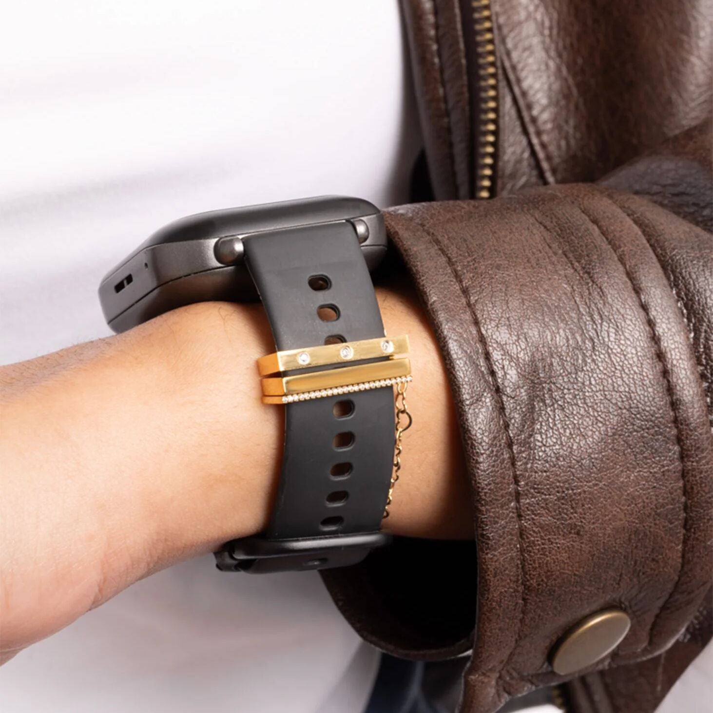 Stainless Steel Engravable 3 Piece Smart Watch Charm Set