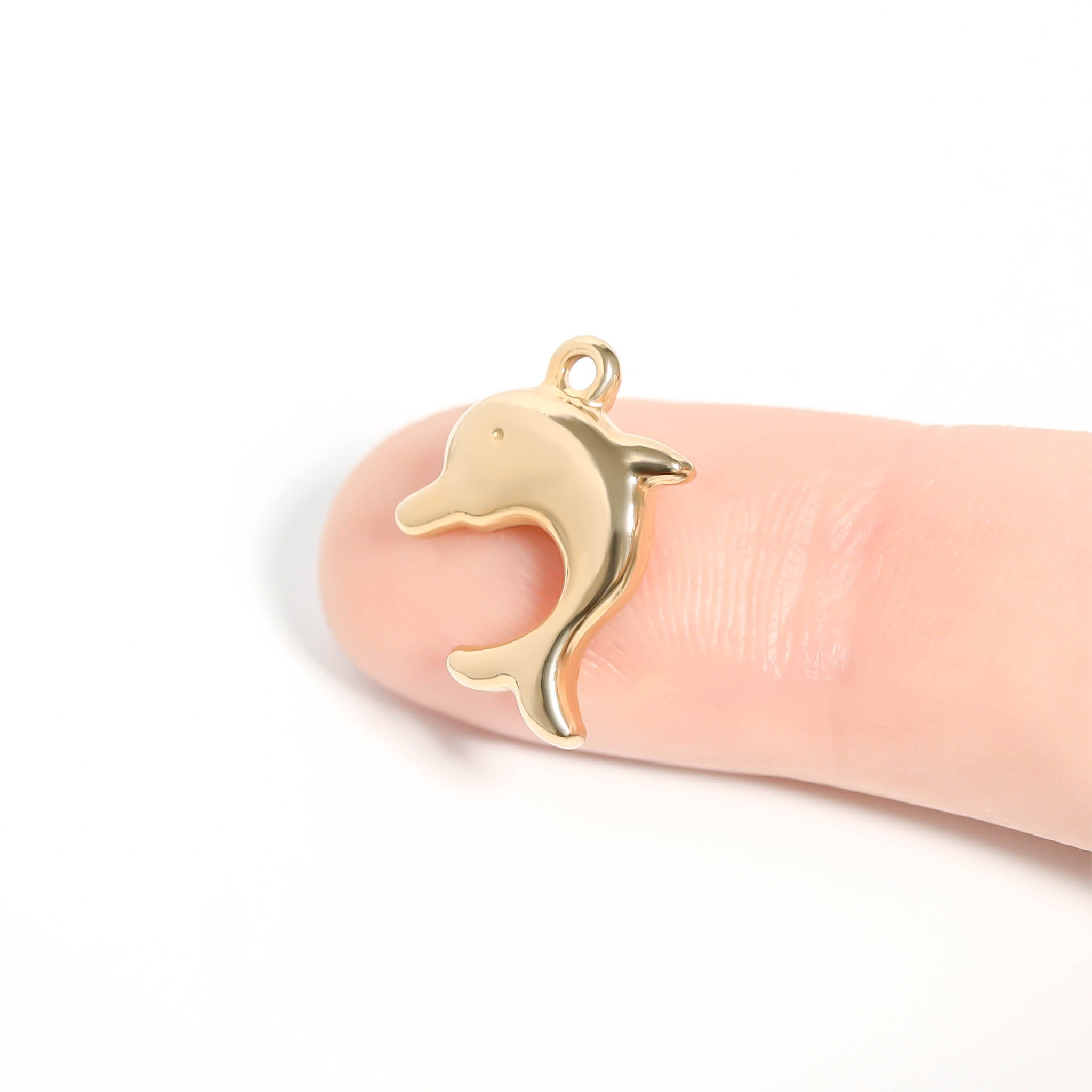 18K Gold PVD Stainless Steel Dolphin Charm