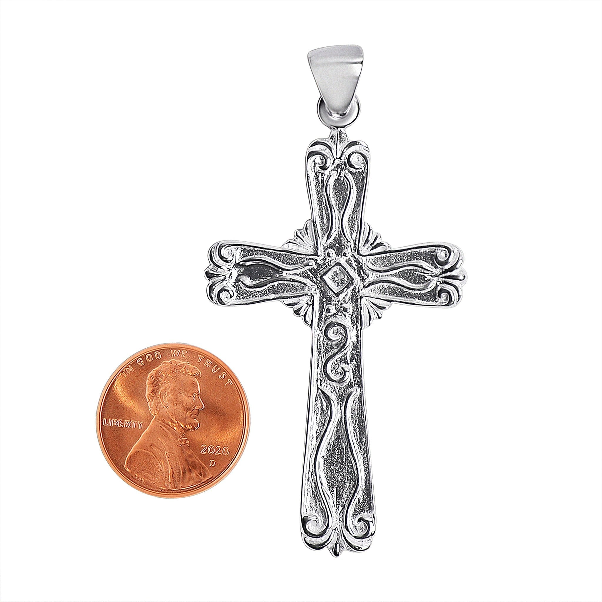 Sterling Silver Filigree Cross Pendant