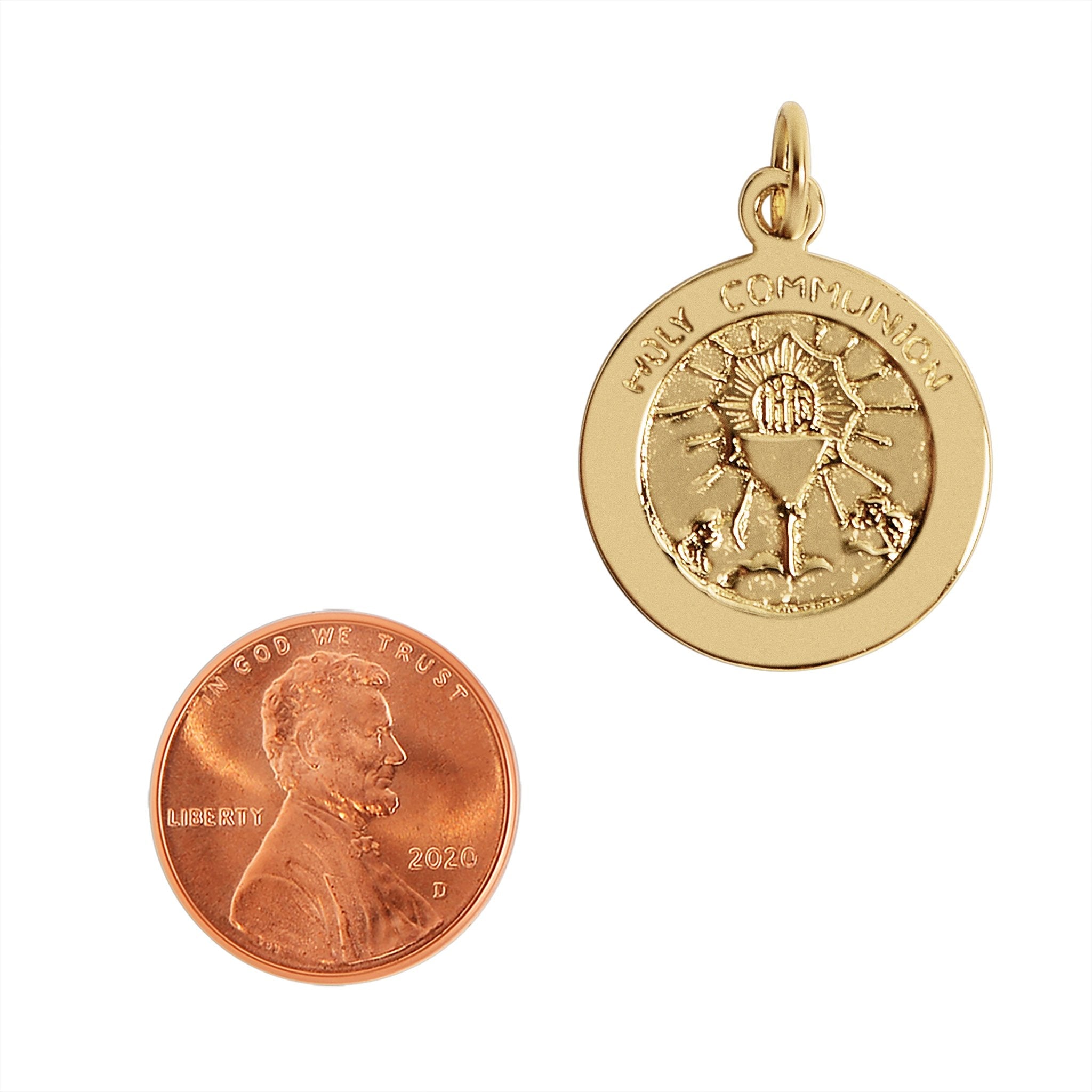 Sterling Silver 18K Gold PVD Coated "Holy Communion" Pendant