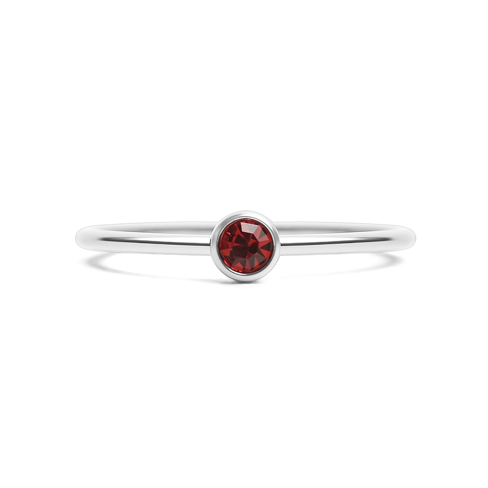 Stainless Steel Birthstone Stacking Ring