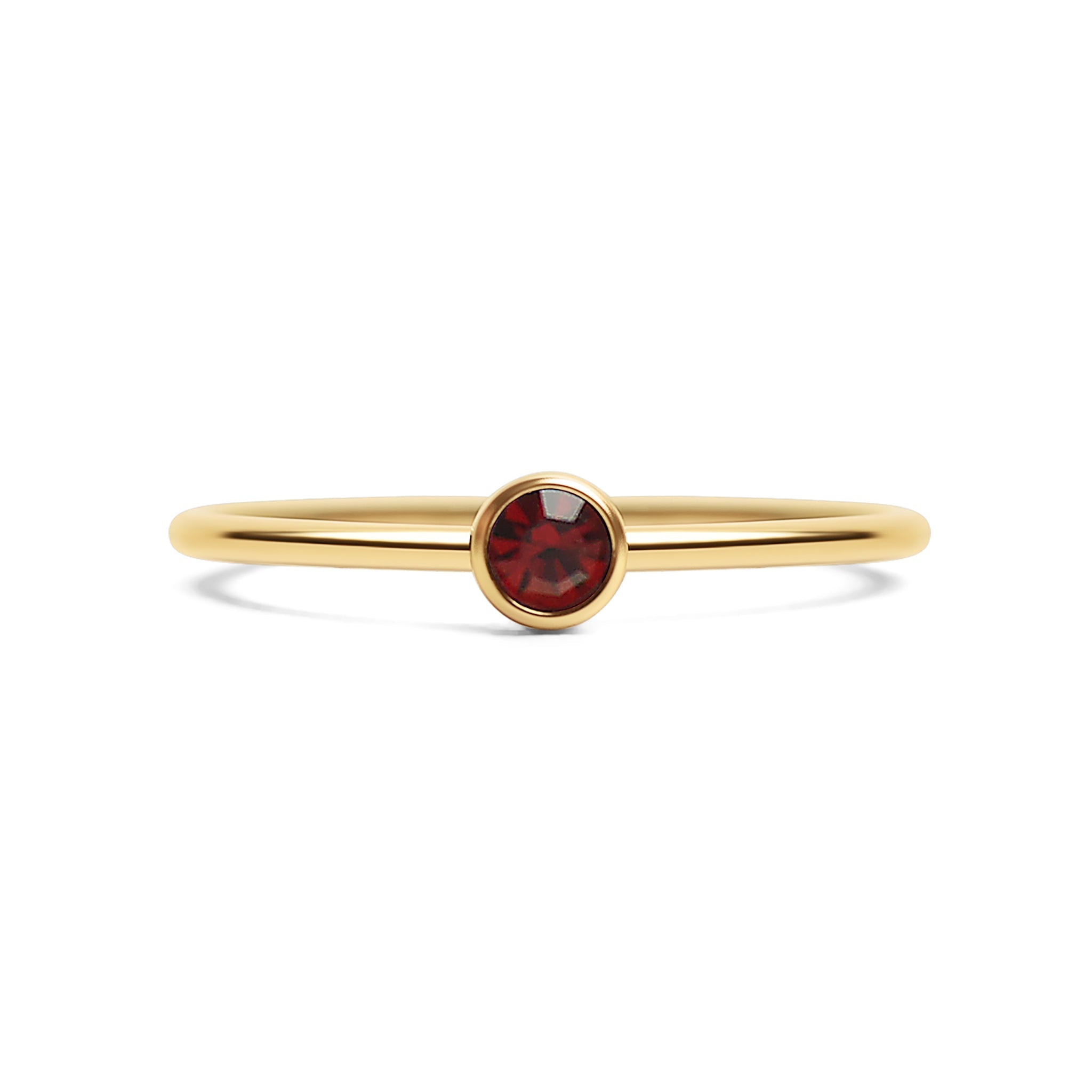 18K Gold PVD Stainless Steel Birthstone Stacking Ring Size 3