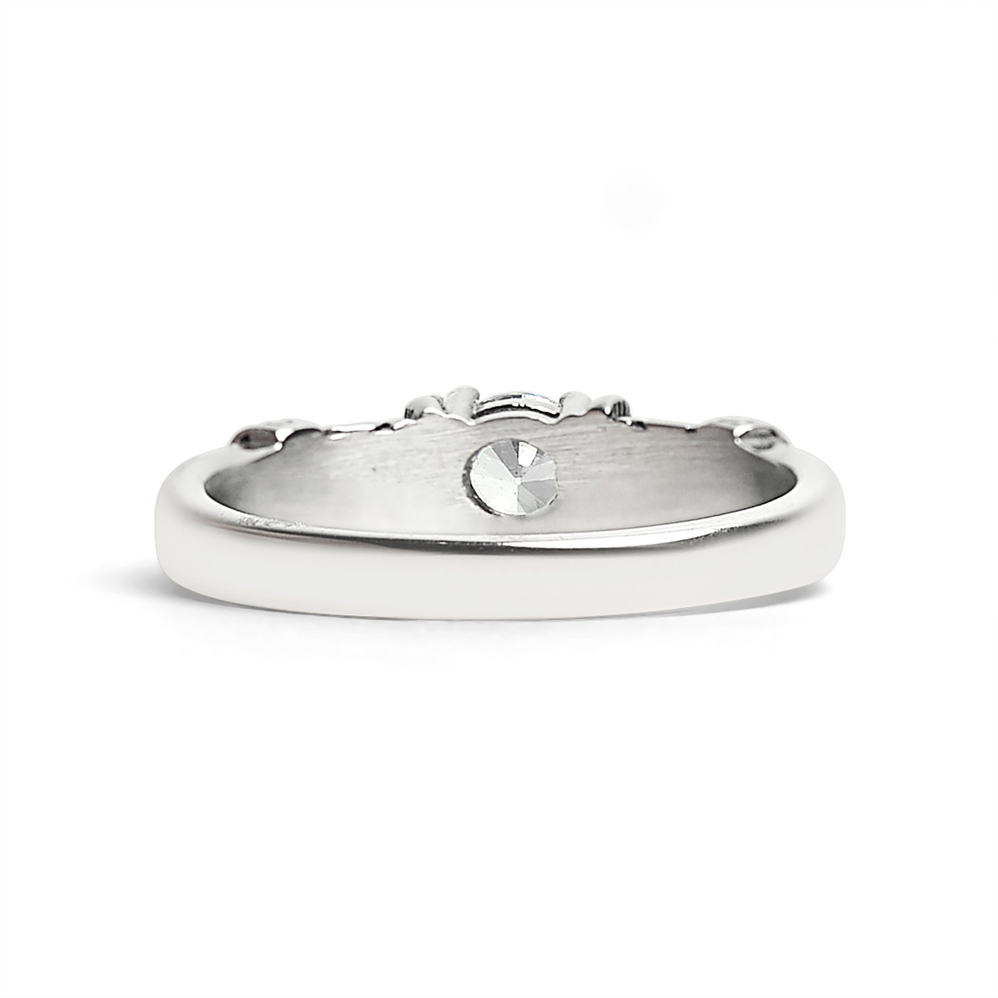 CZ Center With Decorative Accents Stainless Steel Ring
