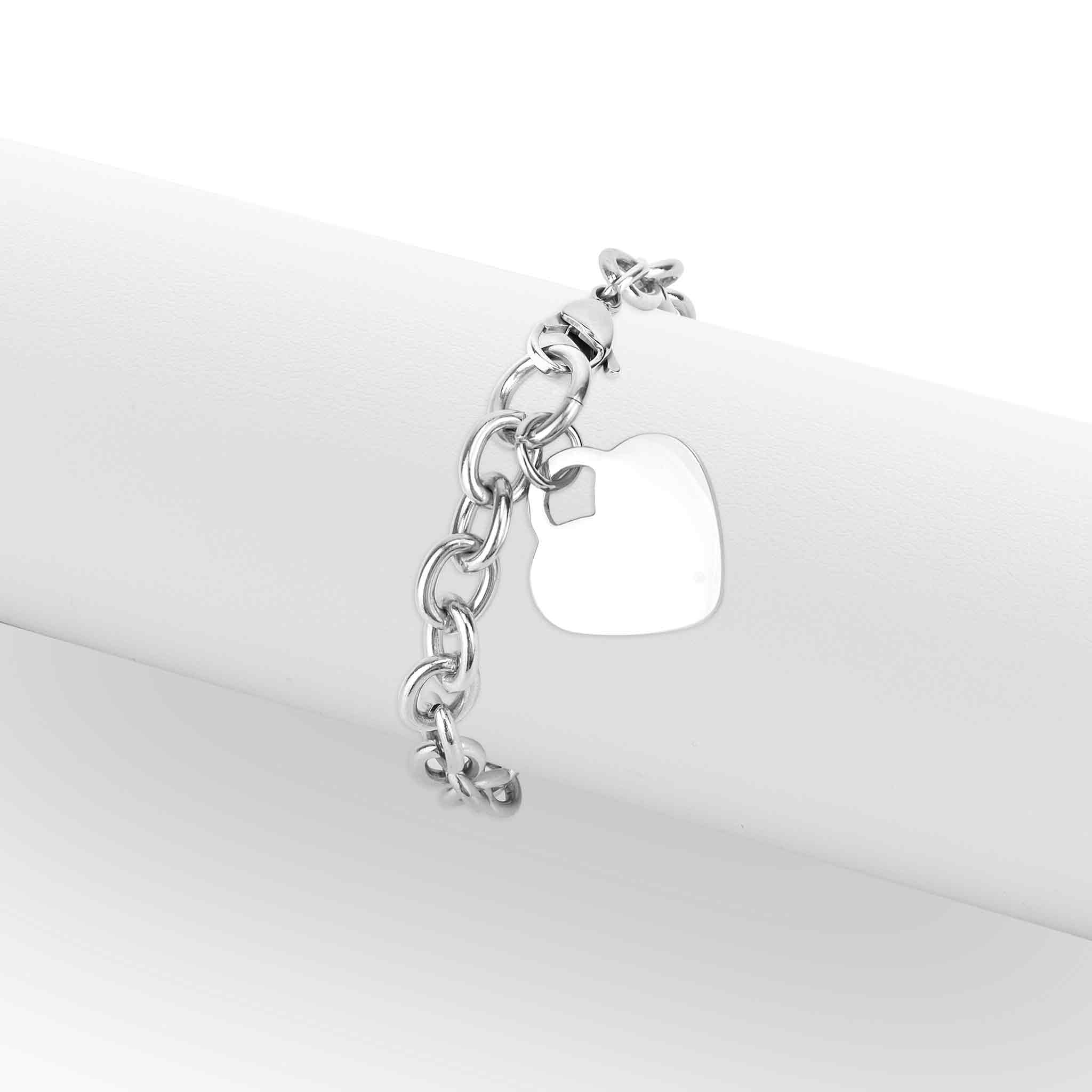 Stainless Steel Blank Heart Bracelet/Anklet