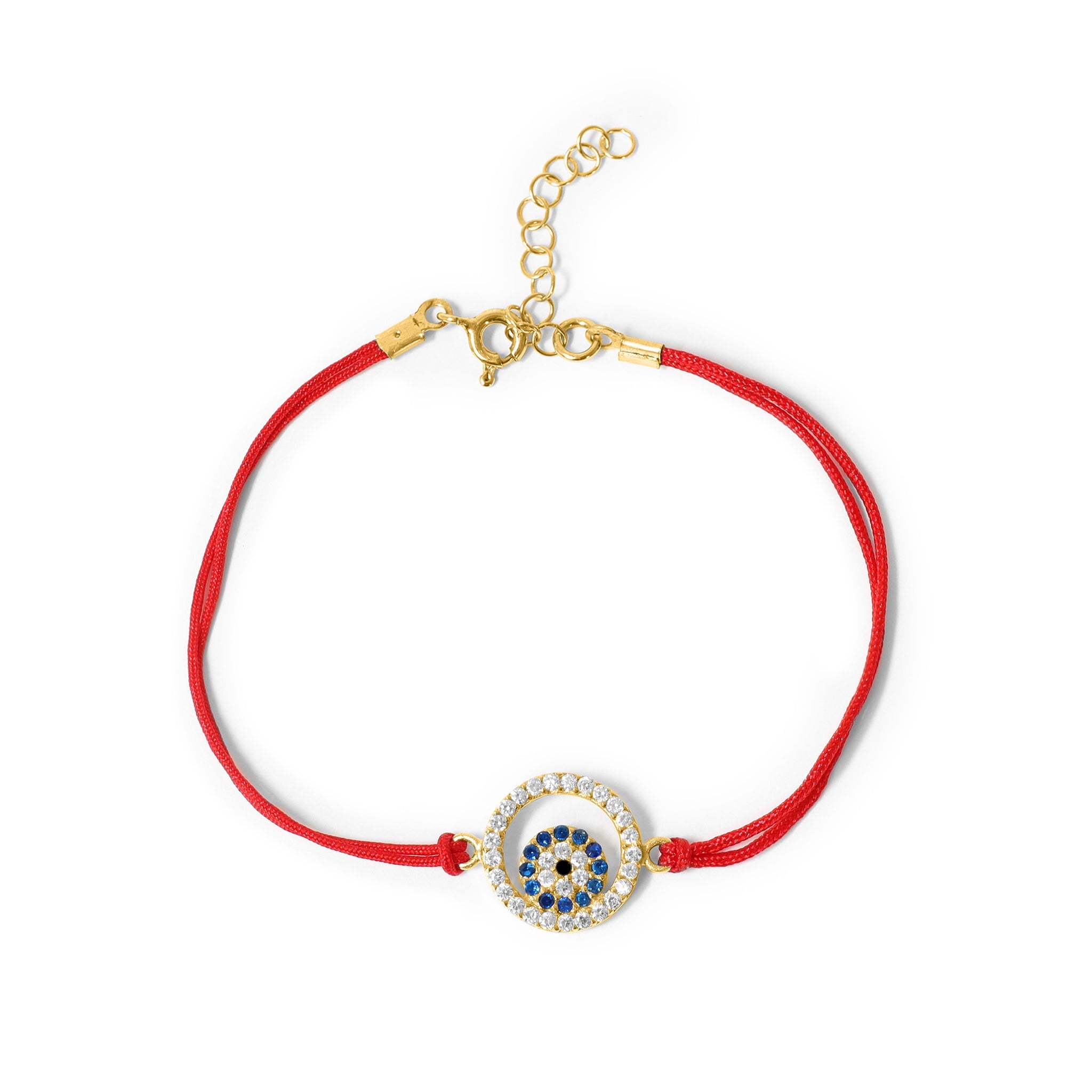 Stainless Steel CZ Evil Eye Pendant Bracelet