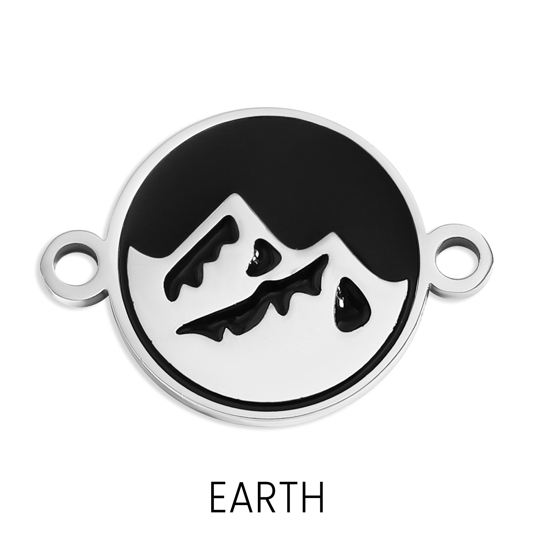 18K Gold PVD Stainless Steel Earth, Fire, Water, & Air Element Connector Charms