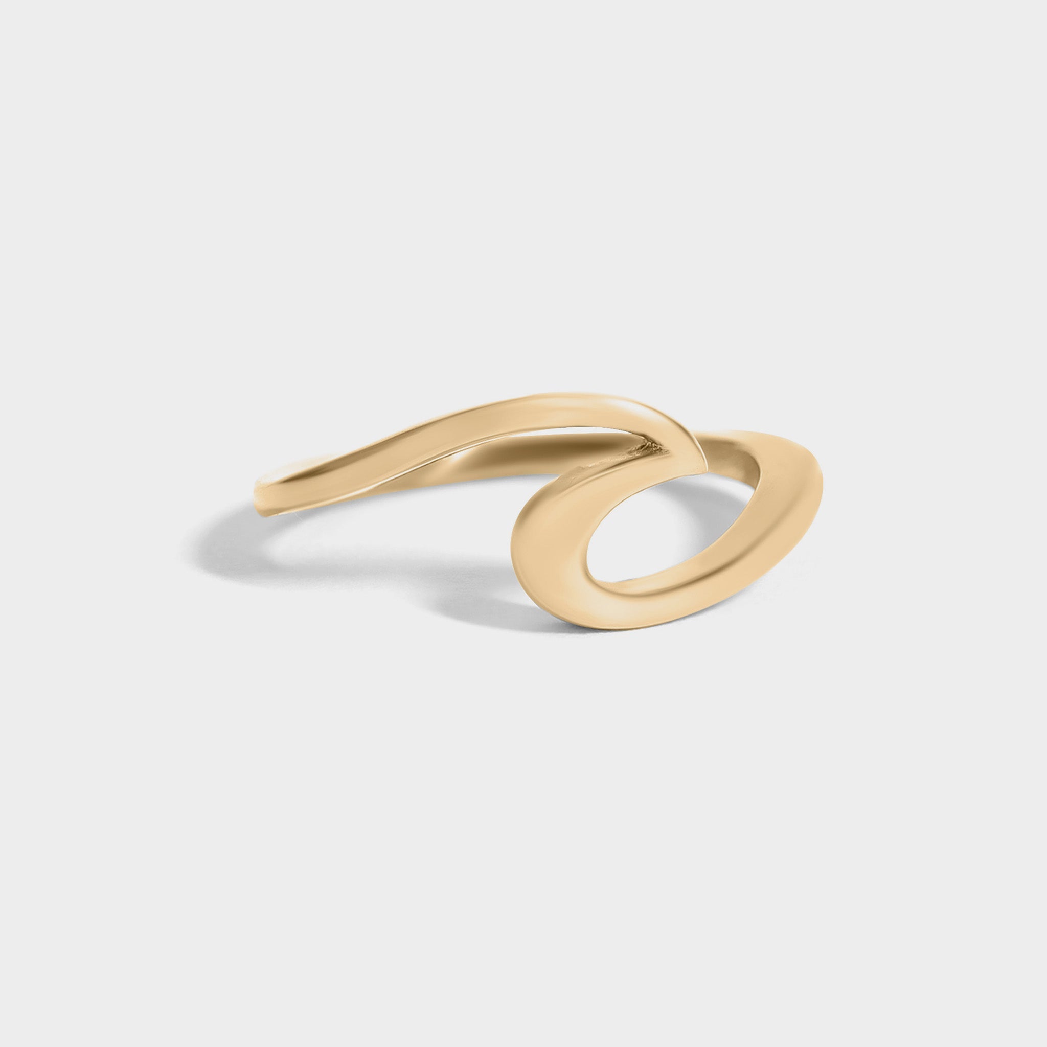 Stainless Steel 18K Gold PVD Coated Wave Ring