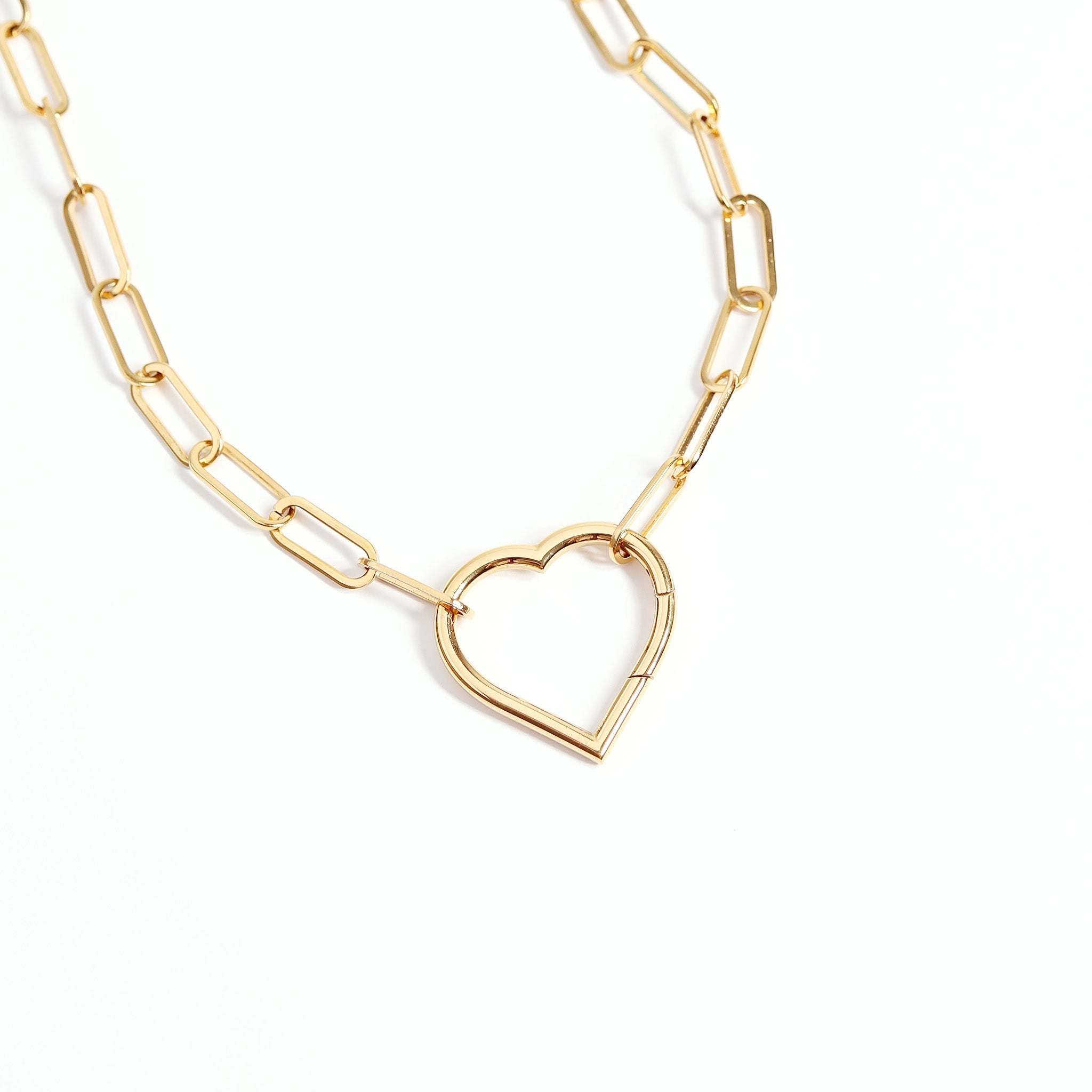18K Gold PVD Stainless Steel Medium Heart Carabiner