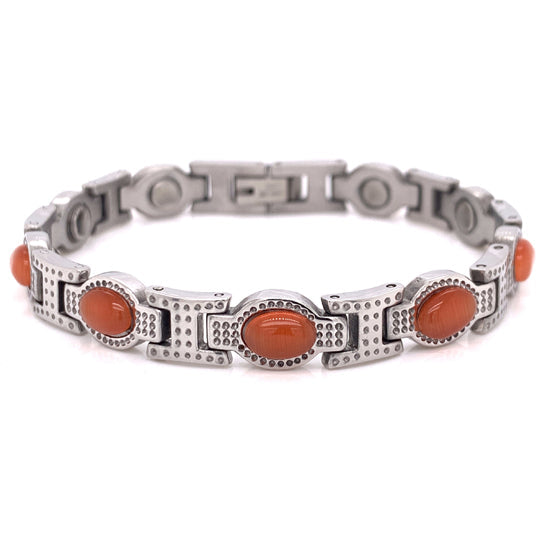 Stainless Steel Rust Stone Magnetic Bracelet