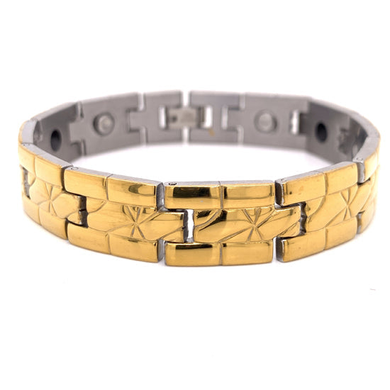 Gold PVD Coated Stainless Steel Magnetic Bracelet