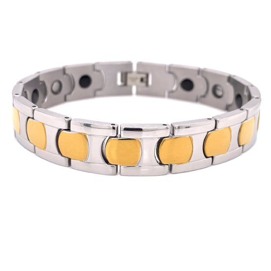 Stainless Steel & Gold PVD Coated Magnetic Bracelet