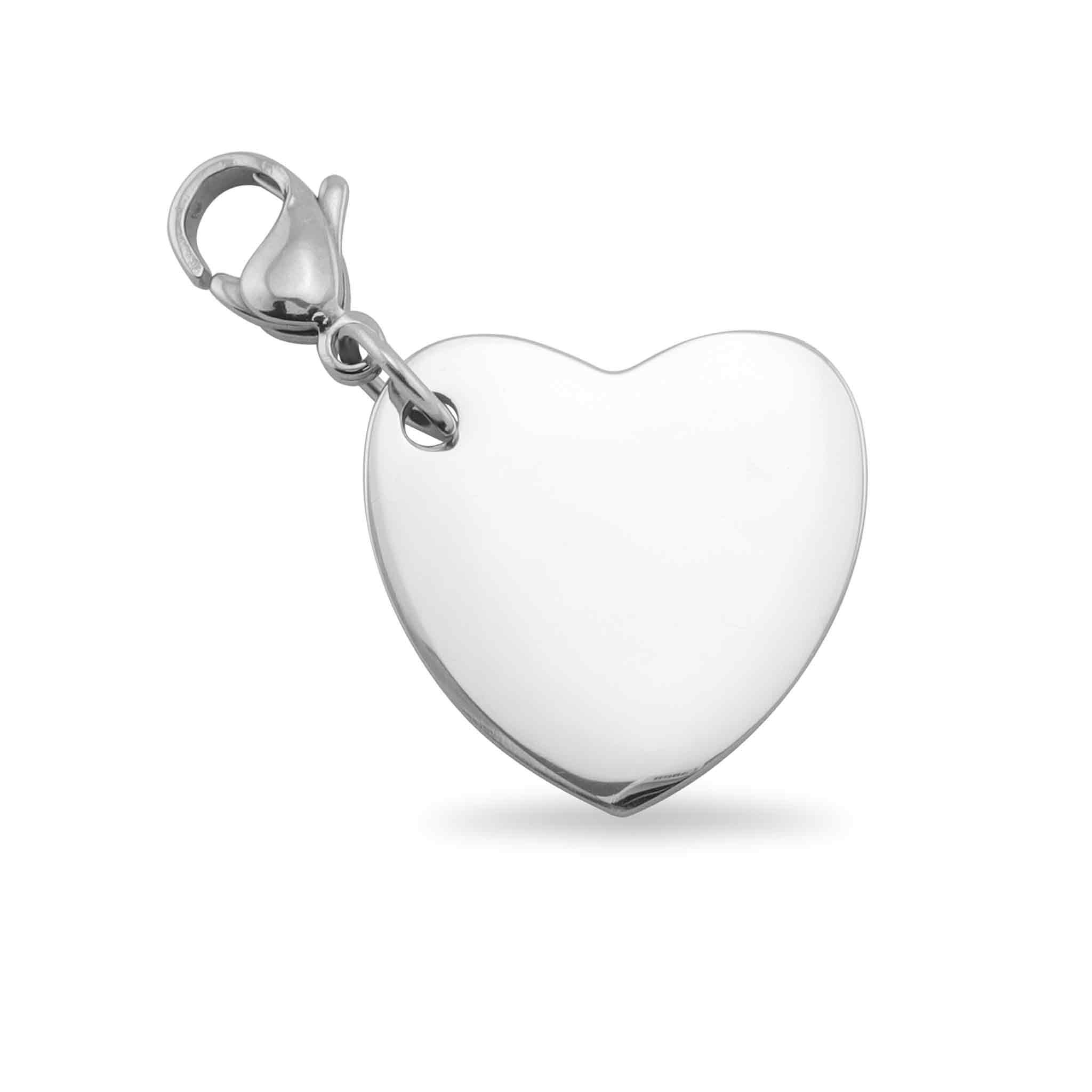 Stainless Steel Engravable Heart Charm Pendant