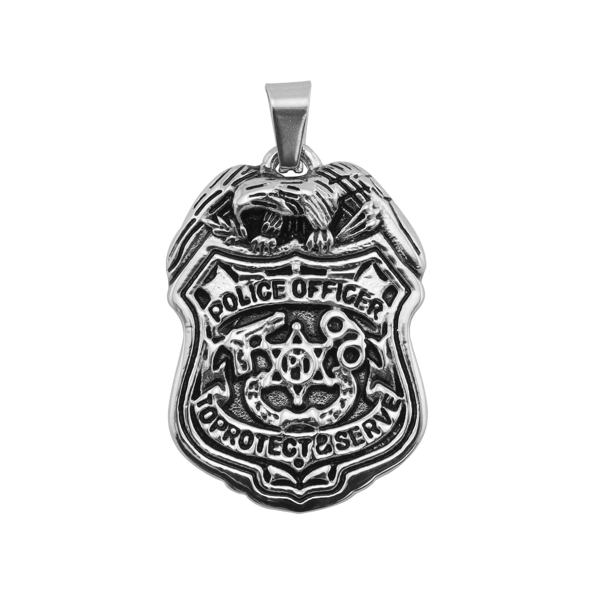 Stainless Steel Police Officer Pendant