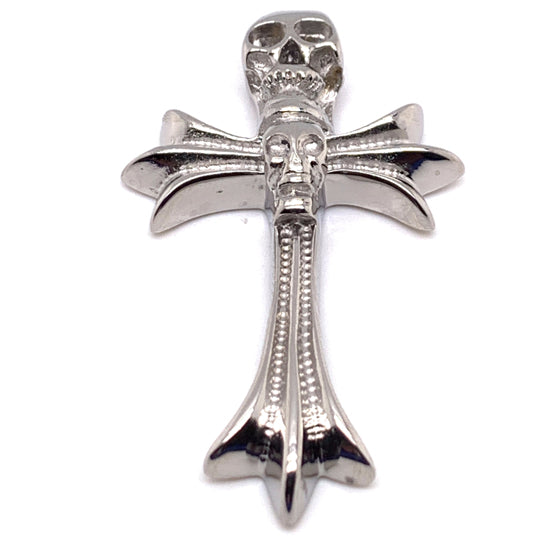 Stainless Steel Skull Cross Pendant