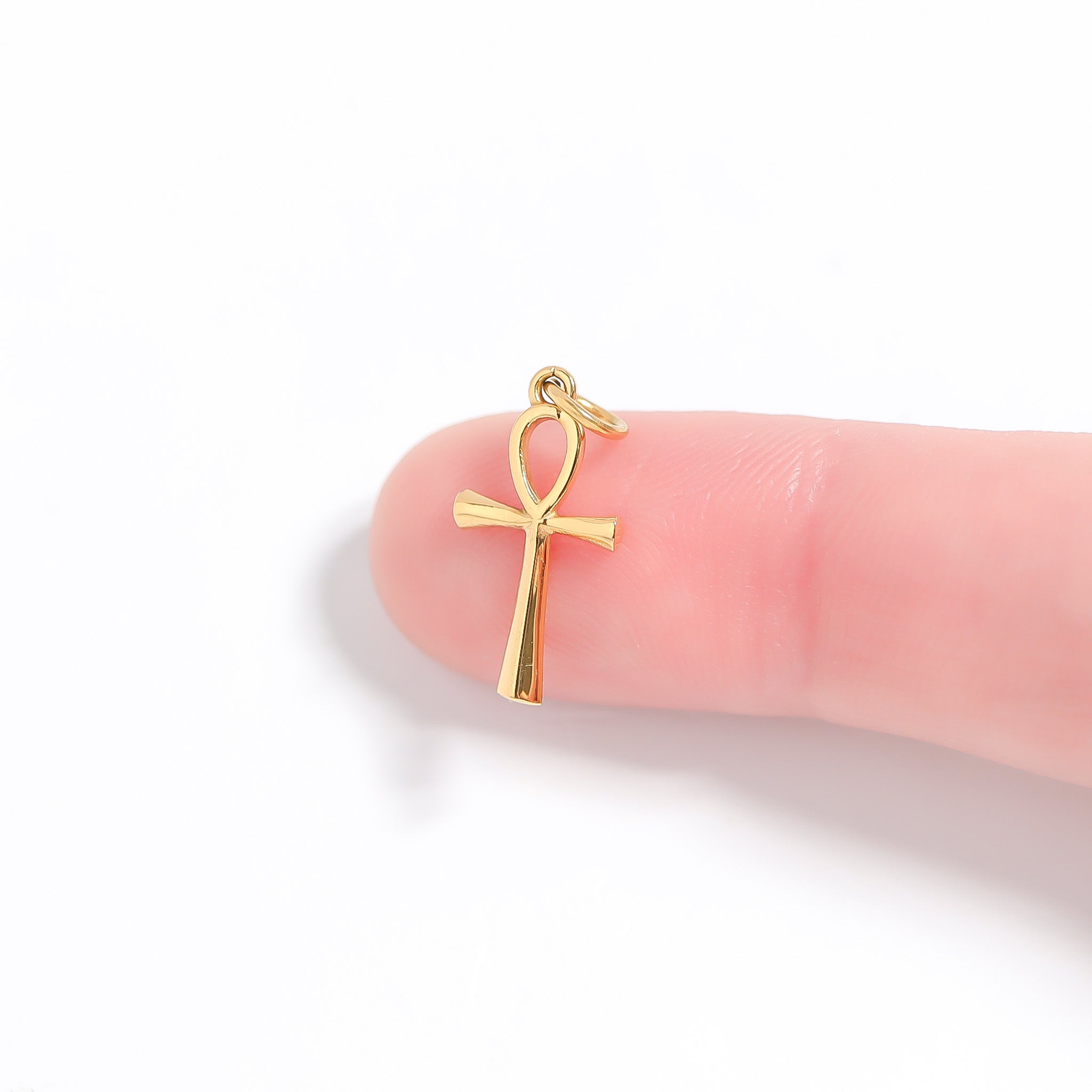 18K Gold PVD Stainless Steel Small Ankh Charm