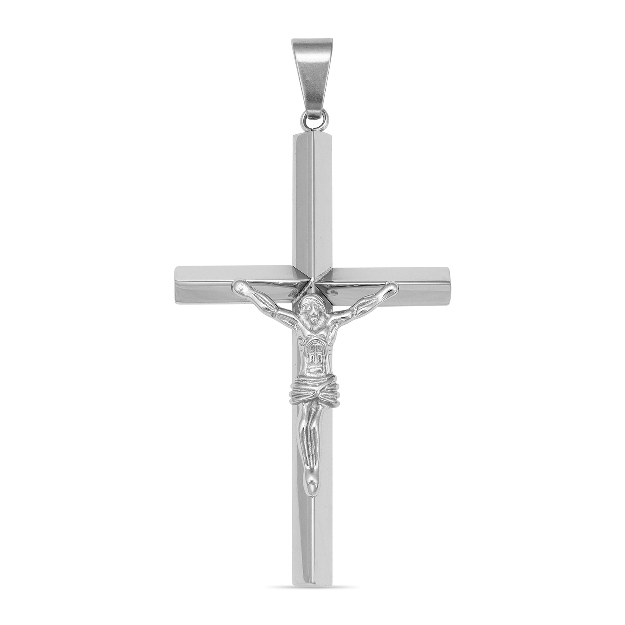 Large Crucifix Cross Stainless Steel Pendant