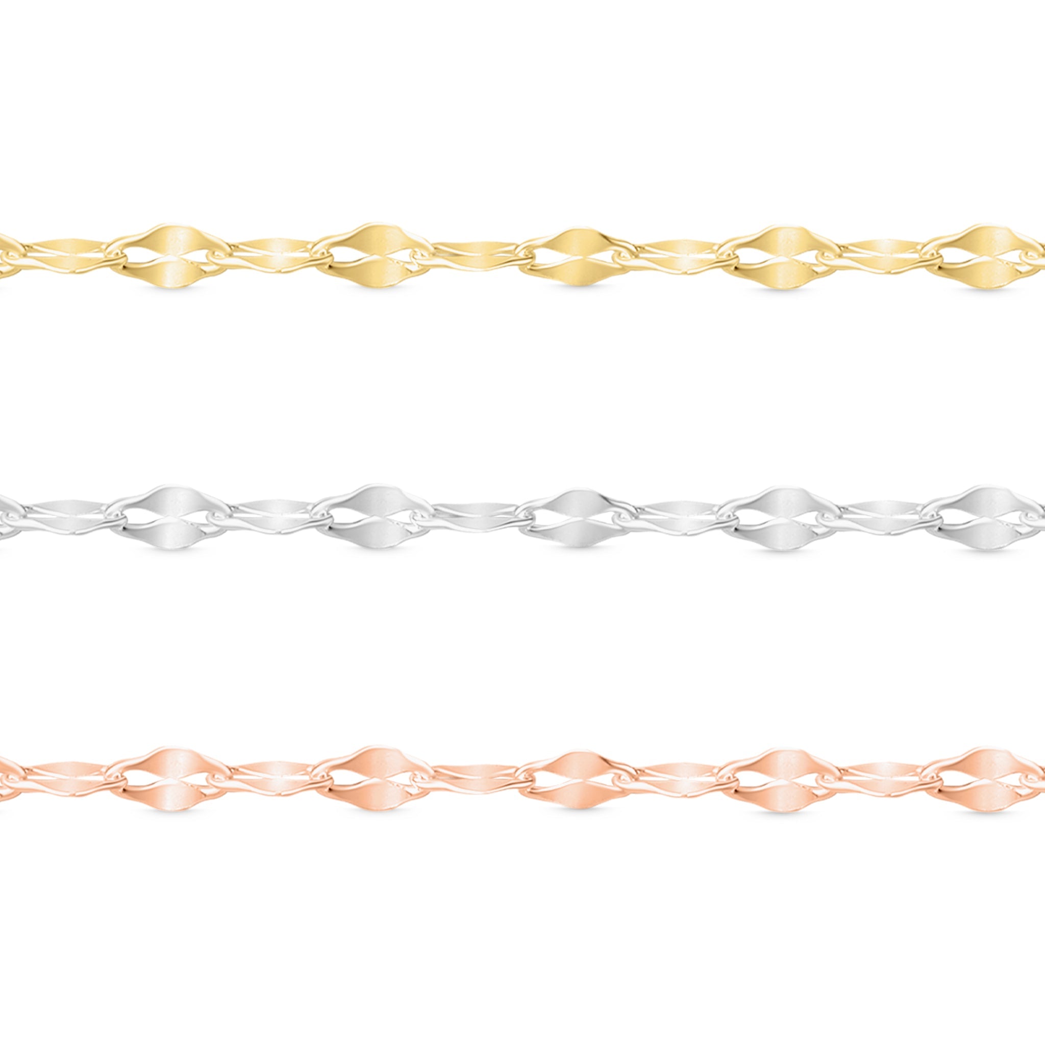 2.0 mm Lip Chain .925 Sterling Silver Permanent Jewelry - By the Foot