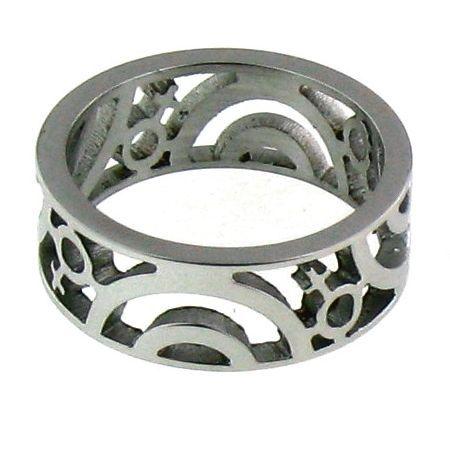 Cutout Female Symbol Stainless Steel Ring
