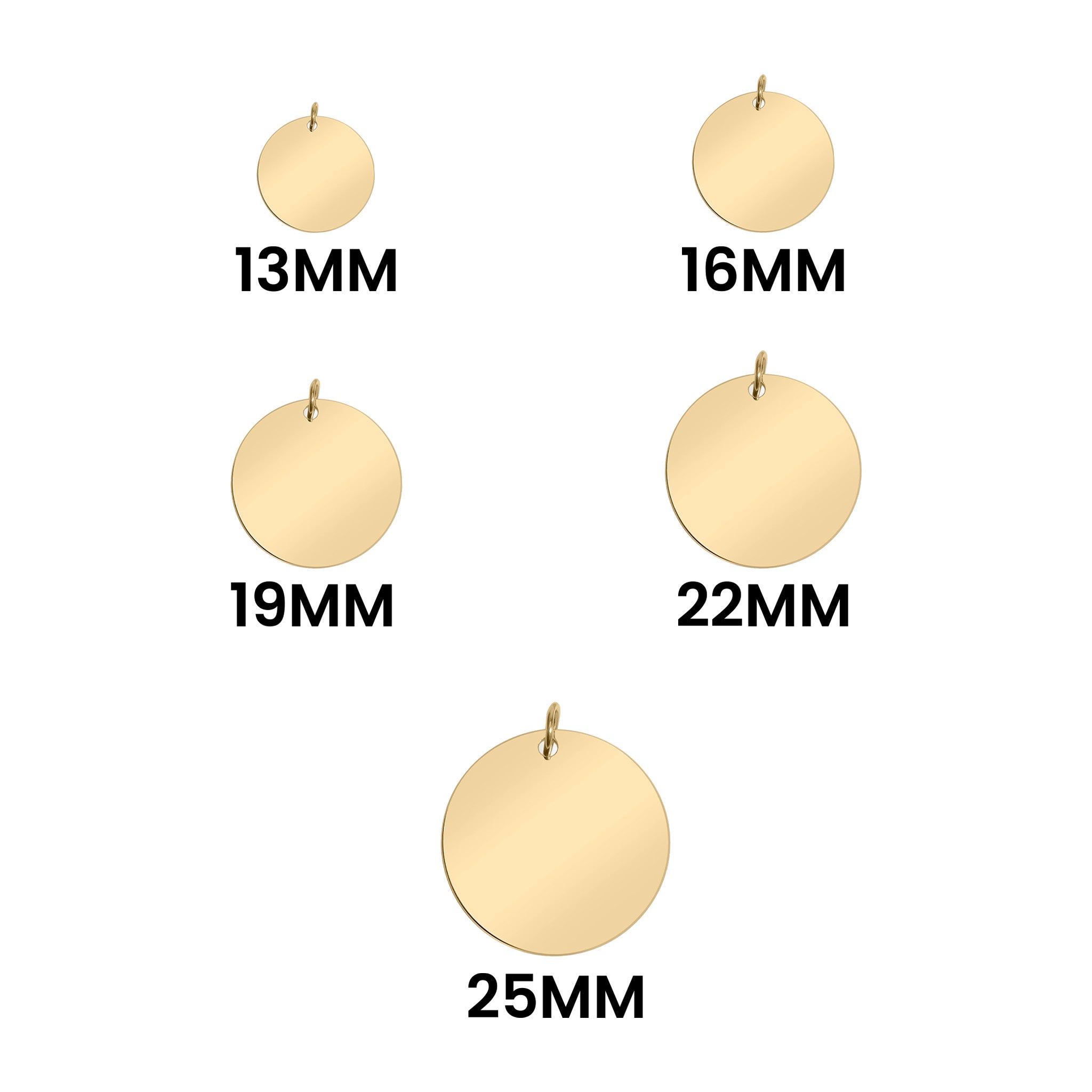 18K Gold PVD Stainless Steel Blank Circle Pendant