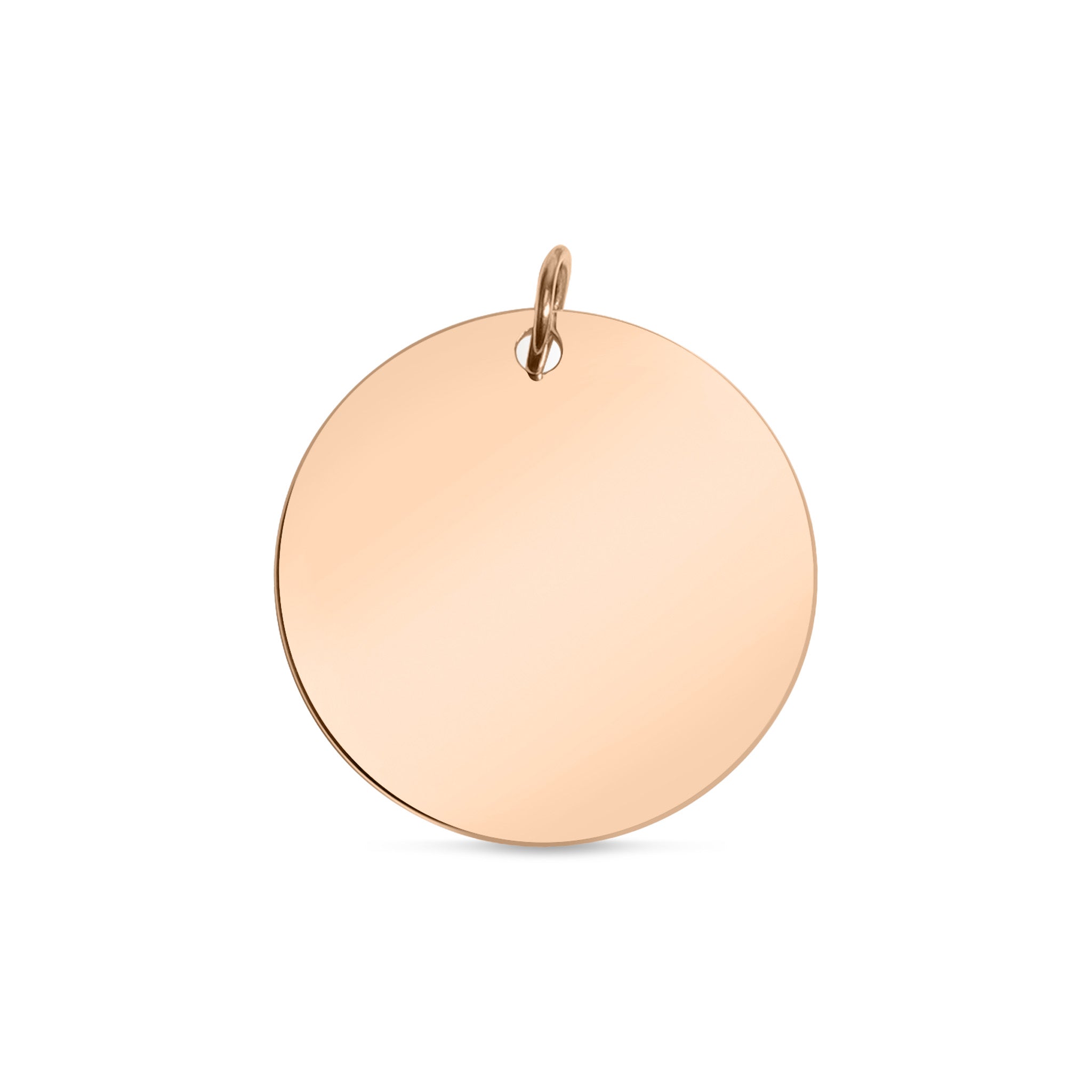 Stainless Steel 18K Rose Gold PVD Blank Round Pendant