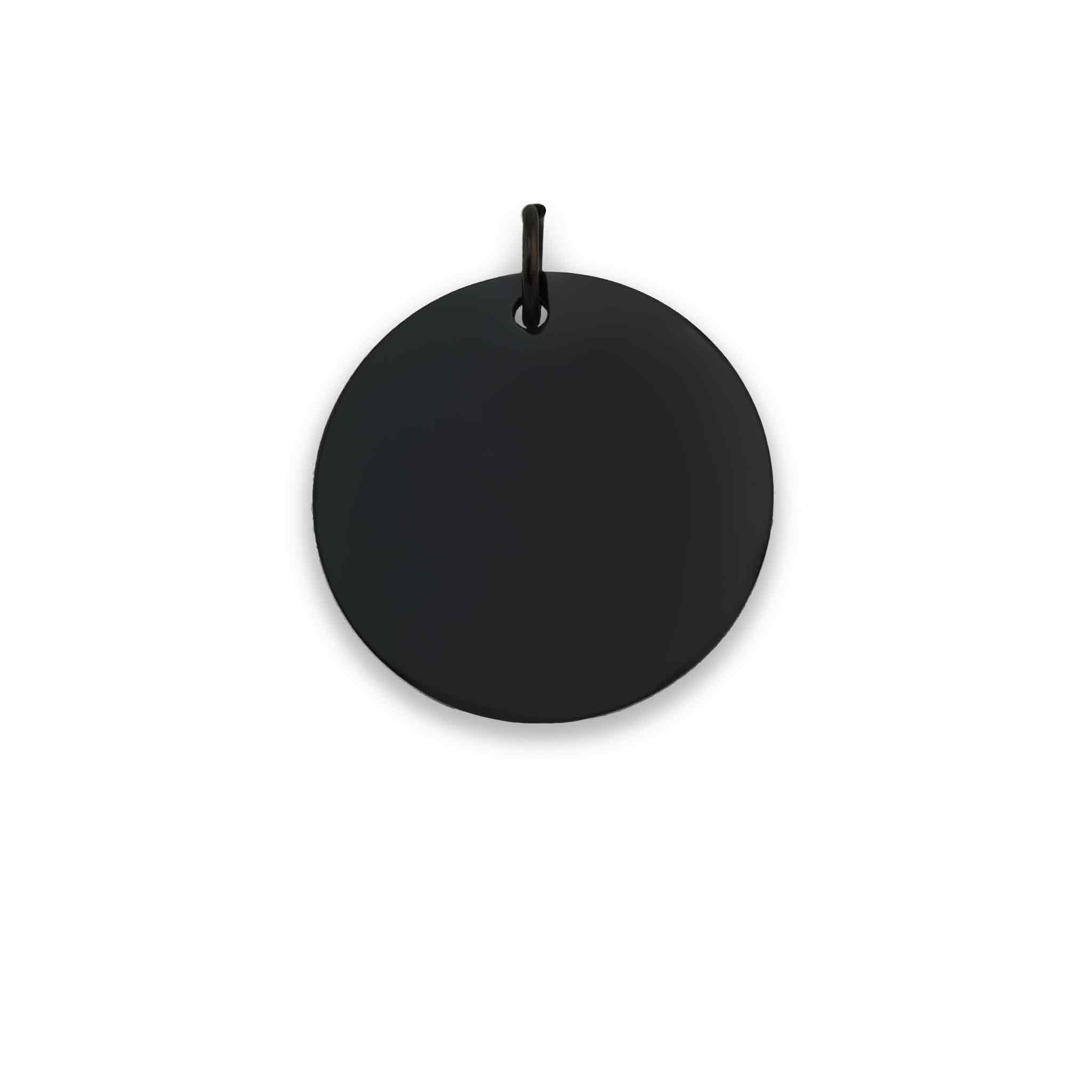 Stainless Steel Black Blank Round Pendant