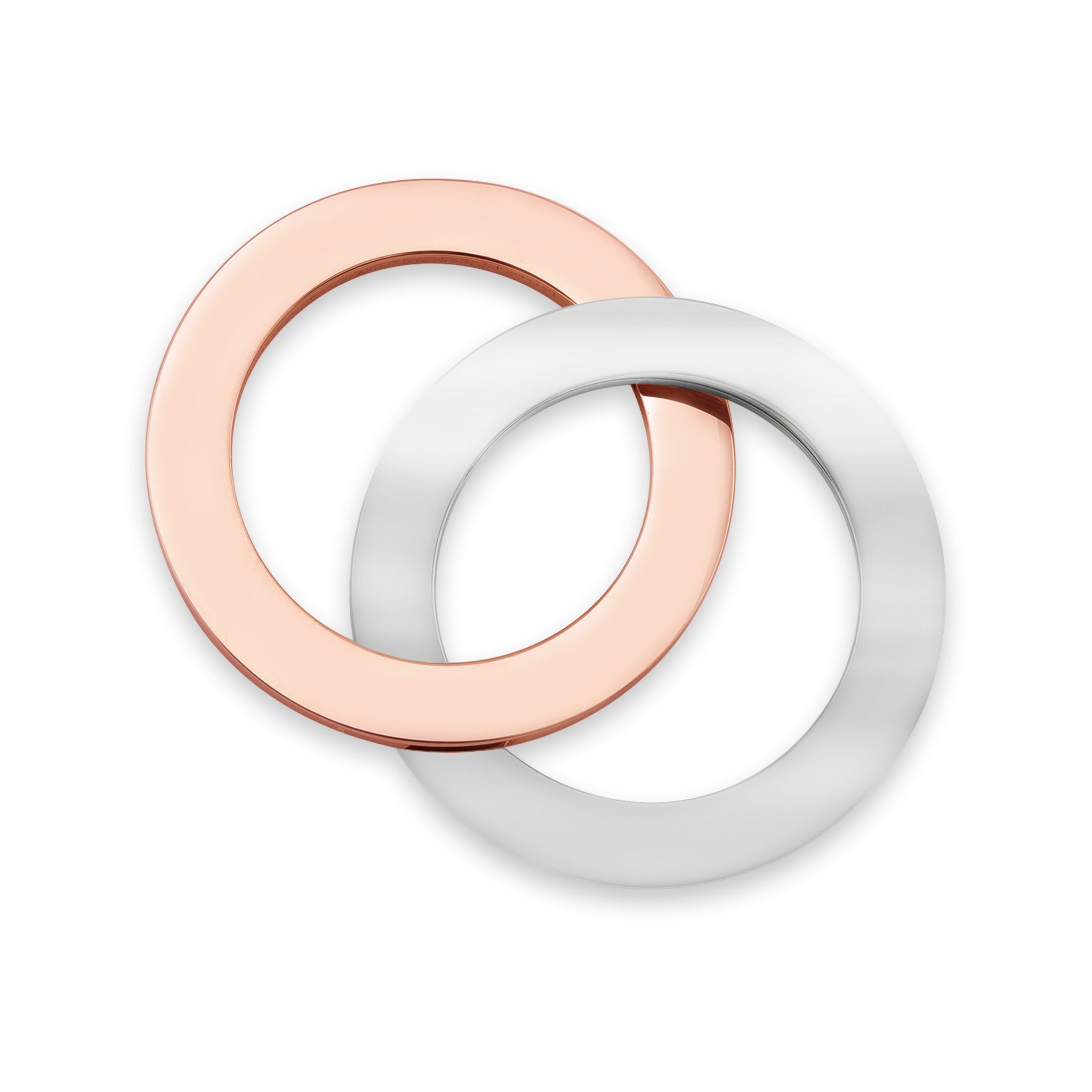 18K Rose Gold PVD Coated And Stainless Steel Blank interlinked Rings