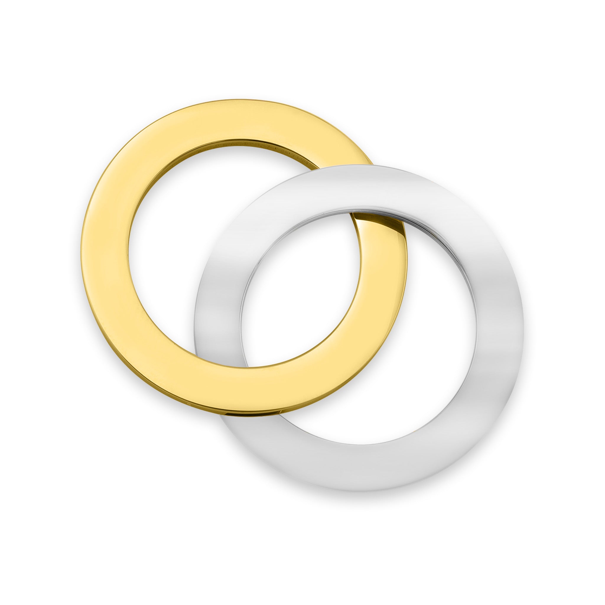 18K Gold PVD Coated And Stainless Steel Blank Interlinked Rings