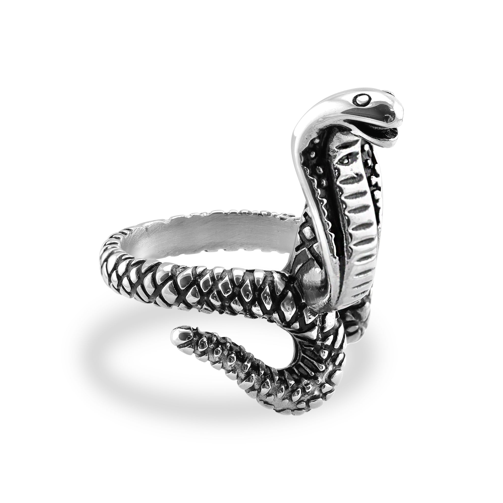 Detailed Cobra Stainless Steel Polished Ring