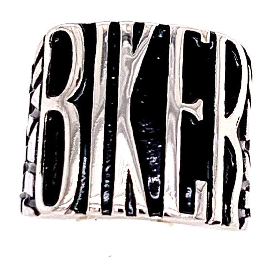 Detailed "BIKER" Stainless Steel Women's Ring
