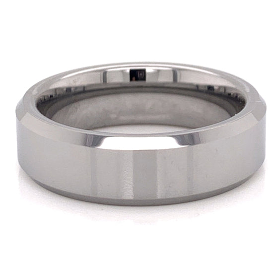 Polished Tungsten Comfort Fit Ring