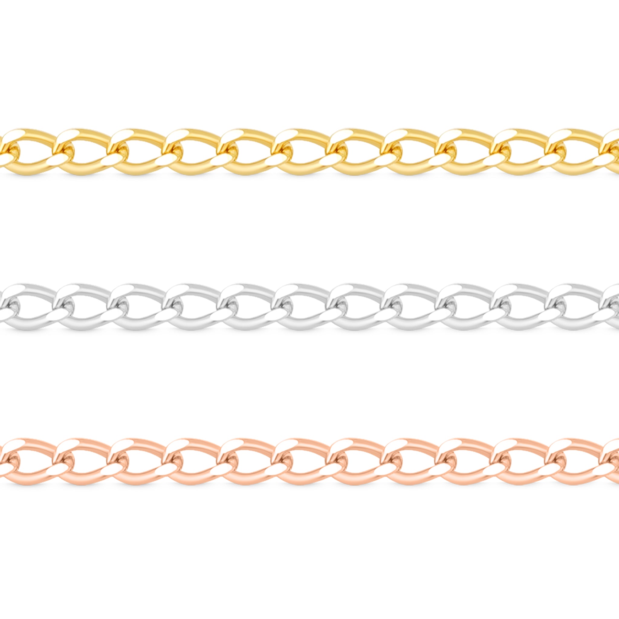 0.9mm Fine Diamond Cut Curb 14K Solid Gold Permanent Jewelry Chain - By the Inch