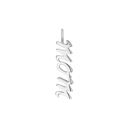 Permanent Jewelry .925 Sterling Silver Mom Script Charm