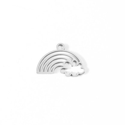 18K Gold PVD Stainless Steel Rainbow And Cloud Charm