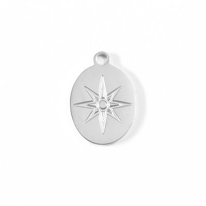 18K Gold PVD Stainless Steel Oval Atomic Charm