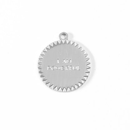 18K Gold PVD Stainless Steel "I Am Powerful" Charm