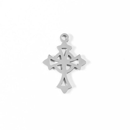 18K Gold PVD Stainless Steel Celtic Cross Charm