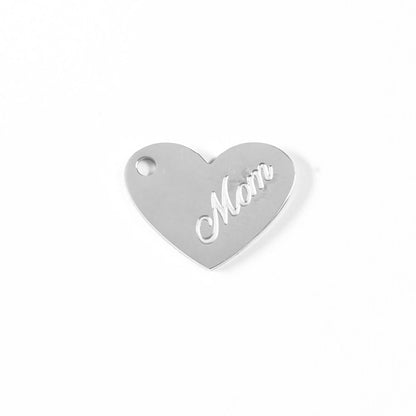 18K Gold PVD Stainless Steel Mom Heart Charm