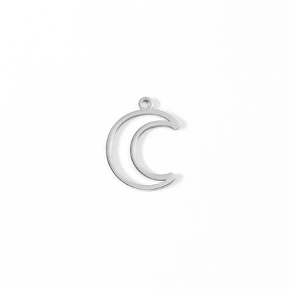 18K Gold PVD Stainless Steel Crescent Moon Charm