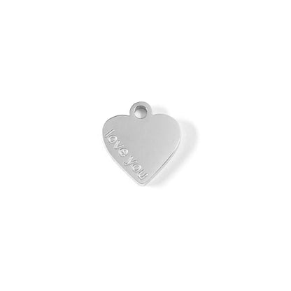 18K Gold PVD Stainless Steel "Love You" Heart Charm