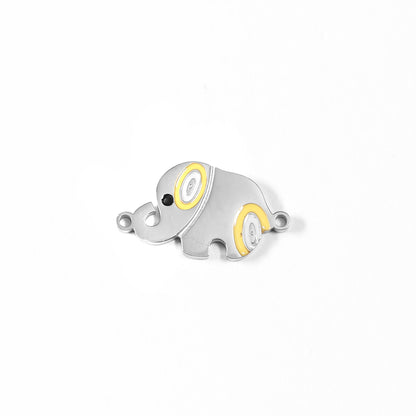 18K Gold PVD Stainless Steel Epoxy Elephant Charm