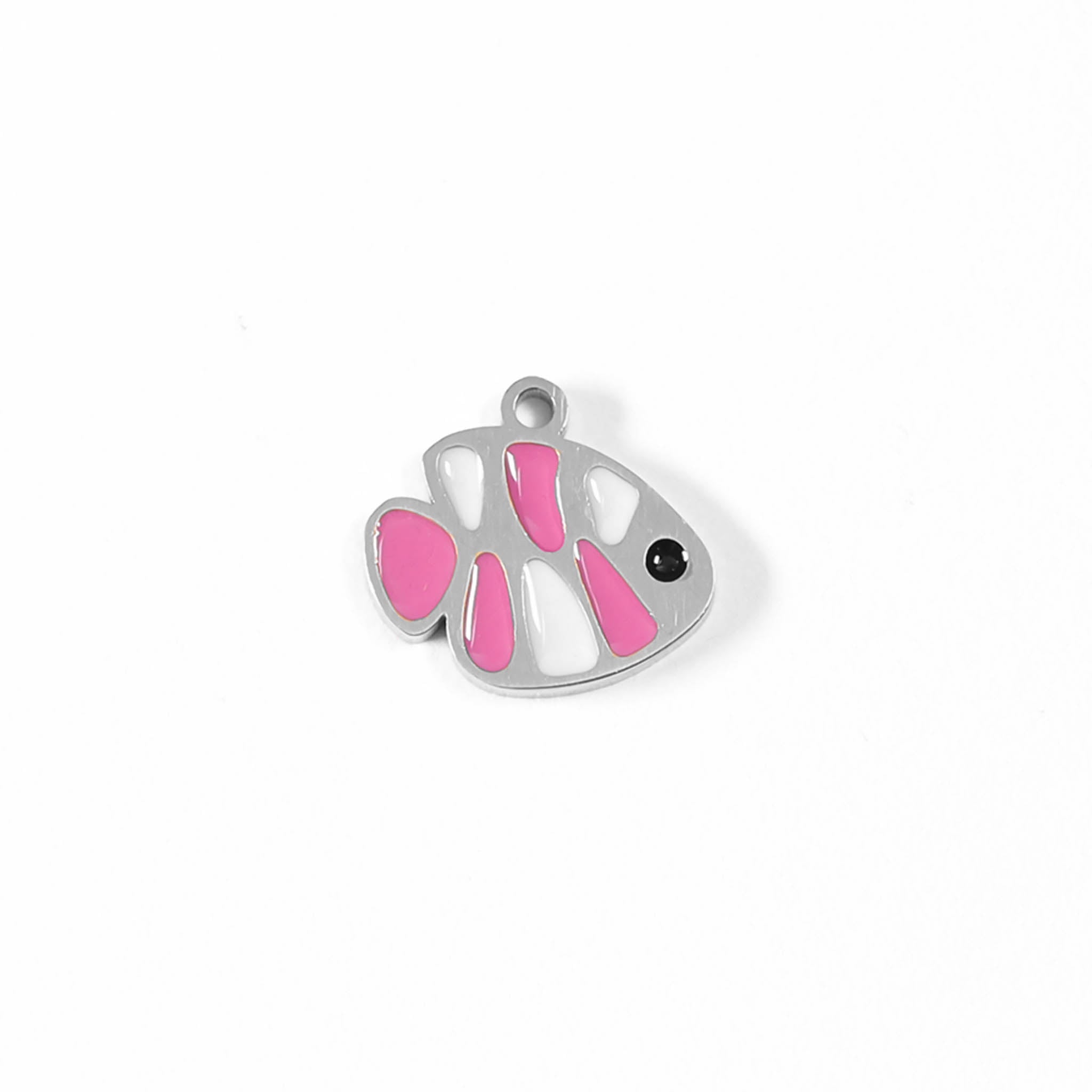 18K Gold PVD Stainless Steel Epoxy Fish Charm