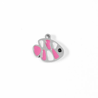 18K Gold PVD Stainless Steel Epoxy Fish Charm