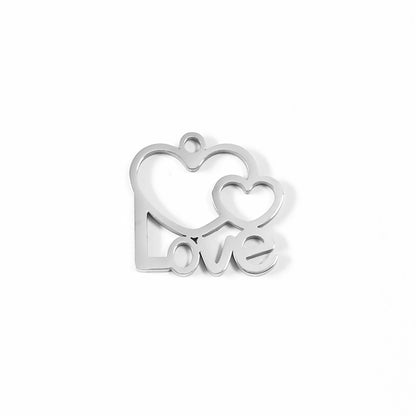 18K Gold PVD Stainless Steel Cutout Love Heart Charm