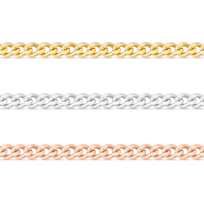 1.2mm Diamond Cut Curb 14K Solid Gold Permanent Jewelry Chain - By the Inch