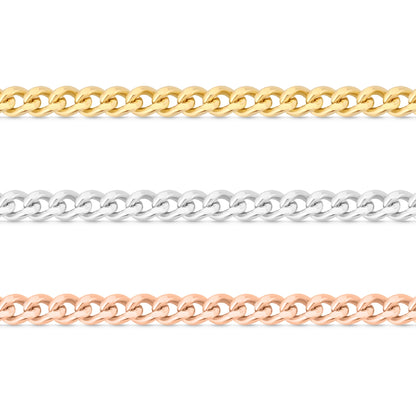 1.2mm Diamond Cut Curb .925 Sterling Silver Permanent Jewelry Chain - By the Foot
